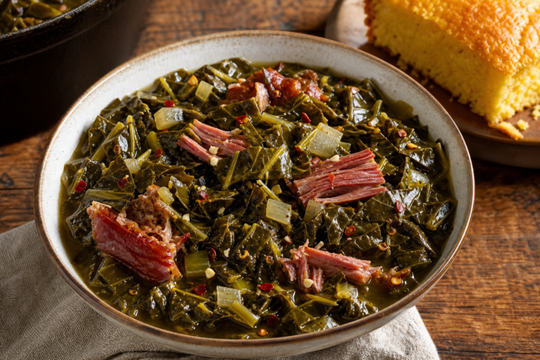 Southern Collard Greens with Smoked Ham Hocks